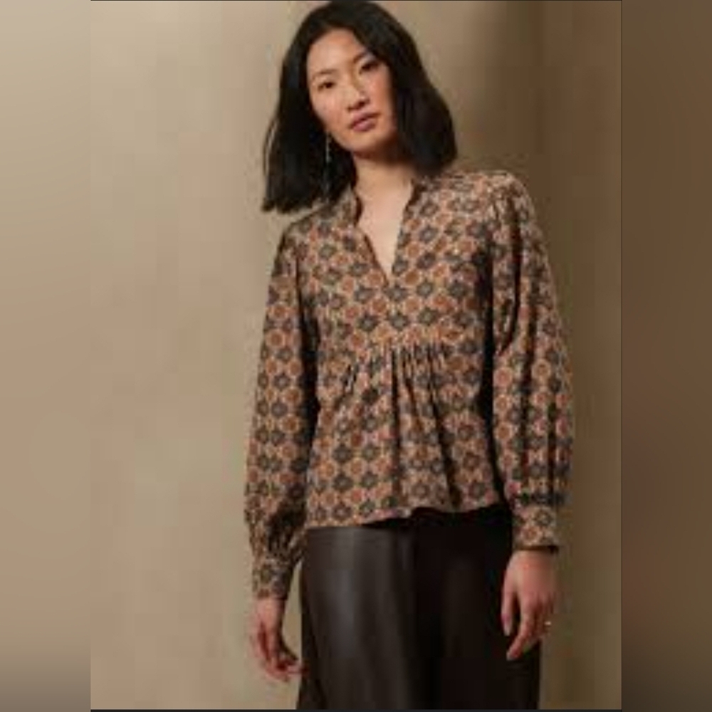 Banana Republic Factory Corduroy‎ Peasant Top Cotton  Blouse Women's Size XL